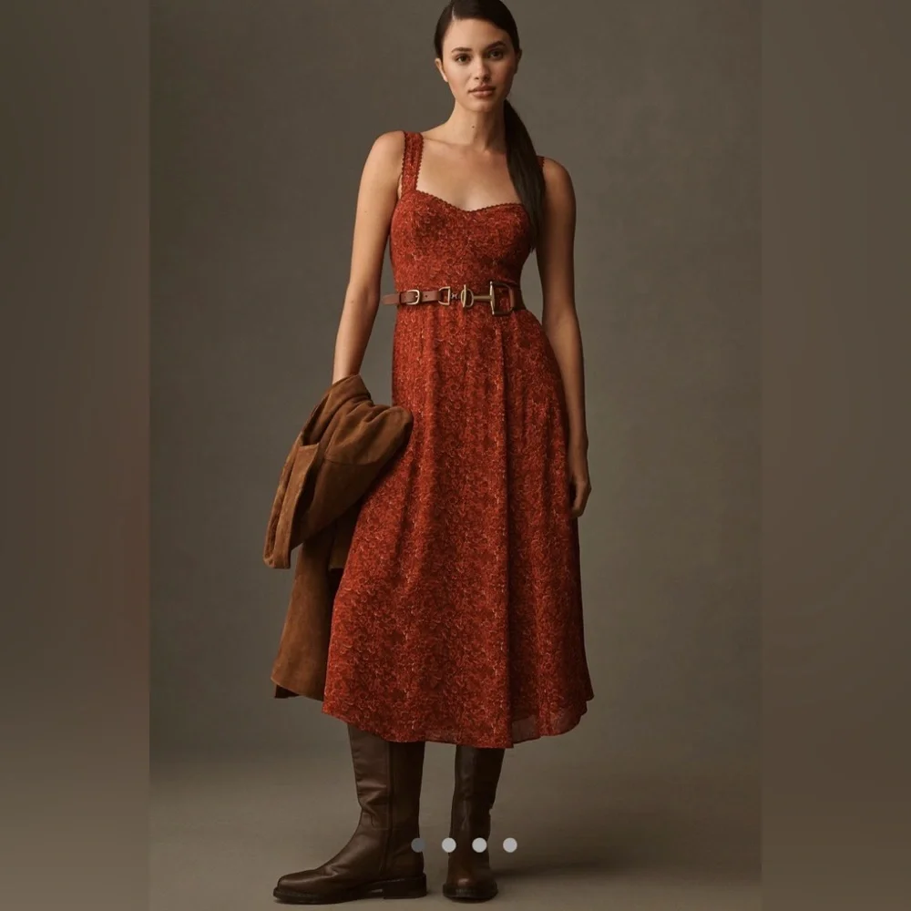 Reformation Lela Sweetheart A-line Midi Dress - Picture 1 of 11